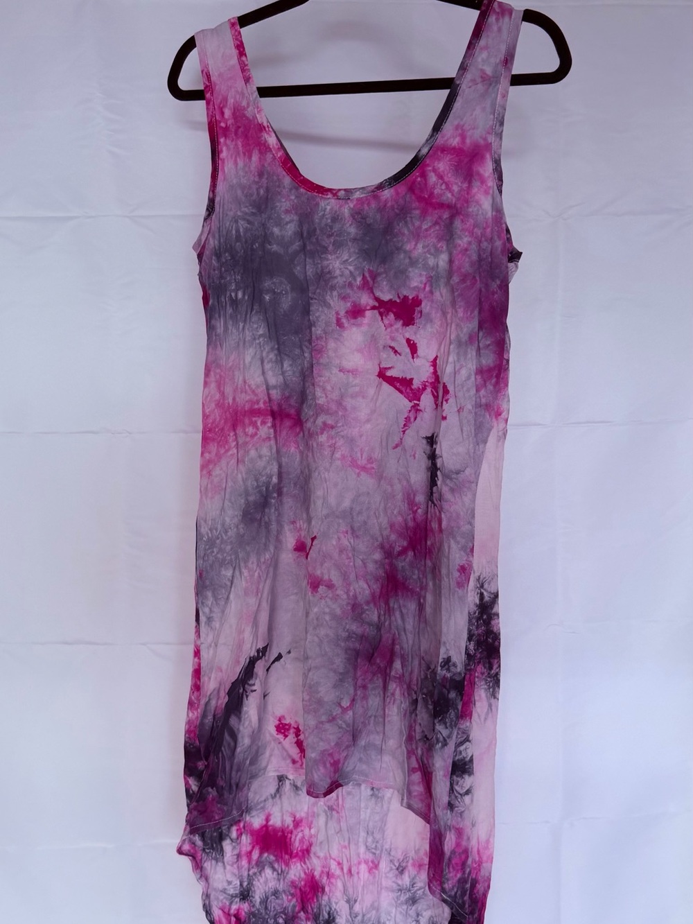 Tie-Dye Sleeveless high low dress